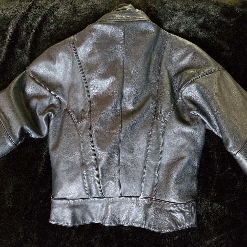 Men's Black Leather Jacket - Picture 13 of 15